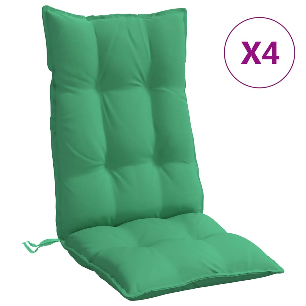 vidaXL High-Back Cushion Pads 4 pcs. Green Oxford Fabric