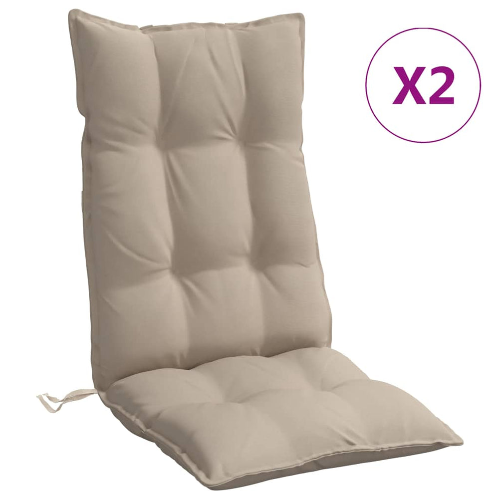 vidaXL High Back Cushion 2 pcs Taupe Oxford Fabric