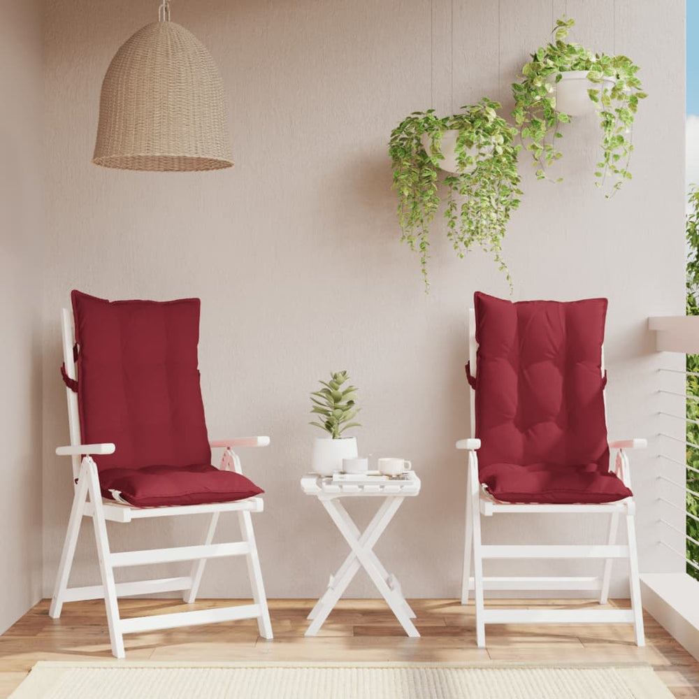 vidaXL High-Back Cushion Pads 2 pcs Wine Red Oxford Fabric