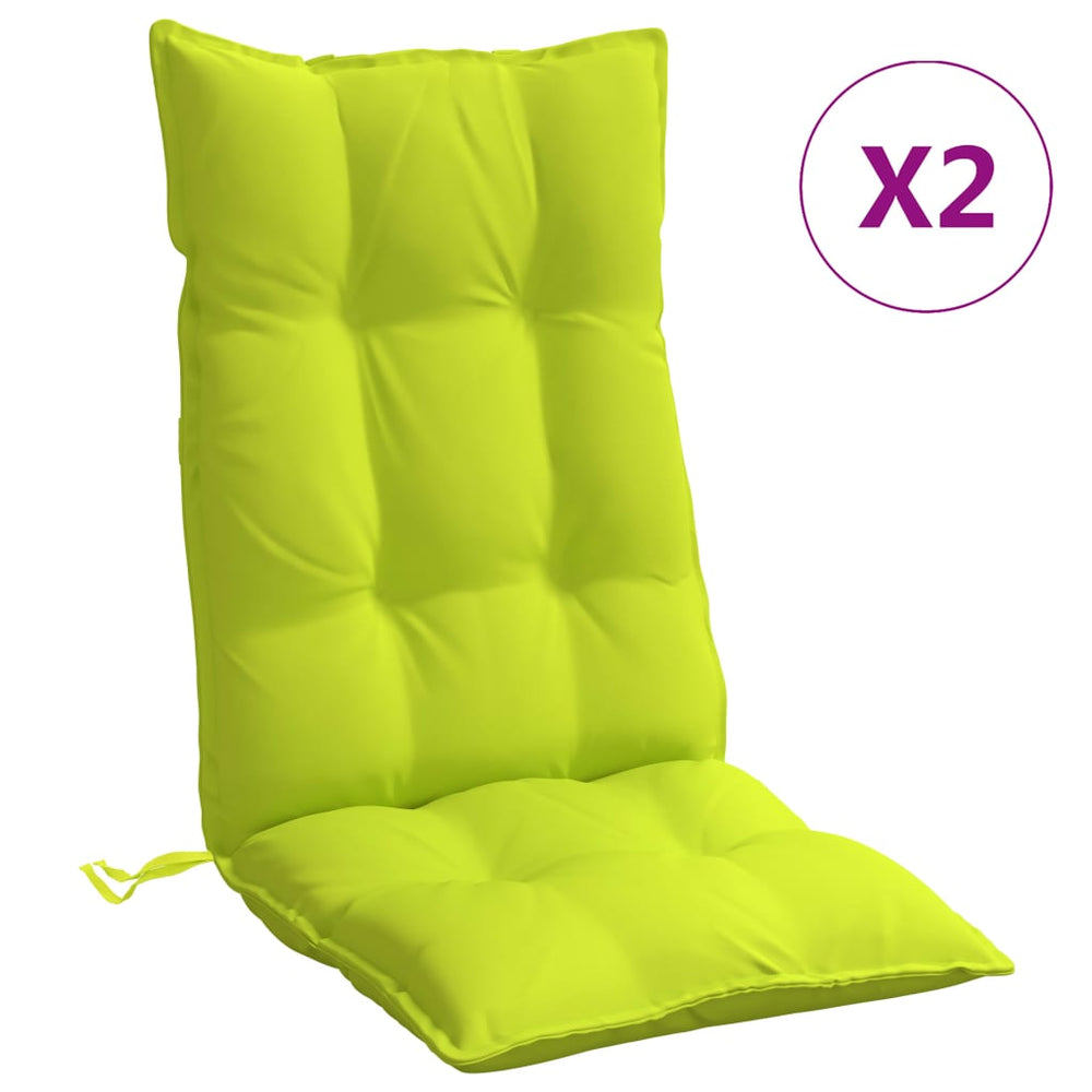vidaXL High Back Cushion 2 pcs Bright Green Oxford Fabric