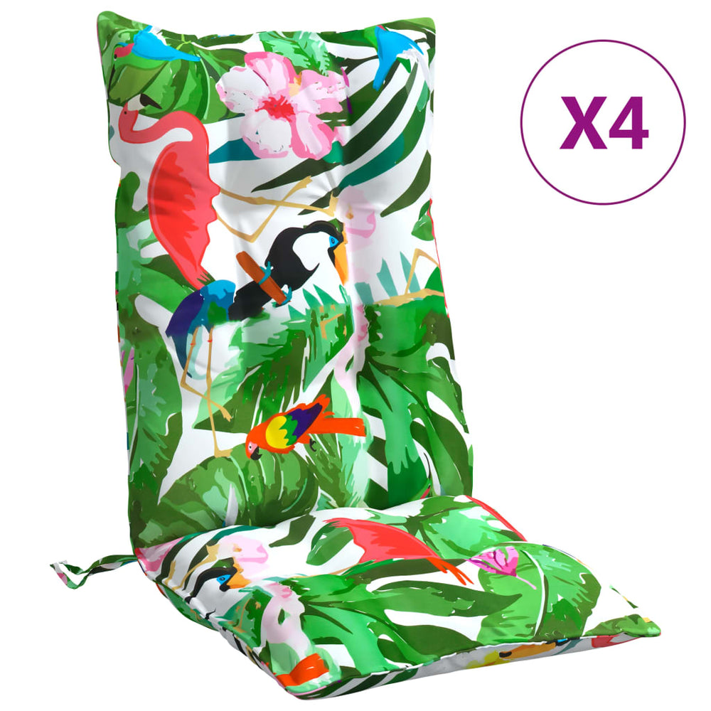 vidaXL High-Back Cushion Pads 4 pcs Multicolored Oxford Fabric