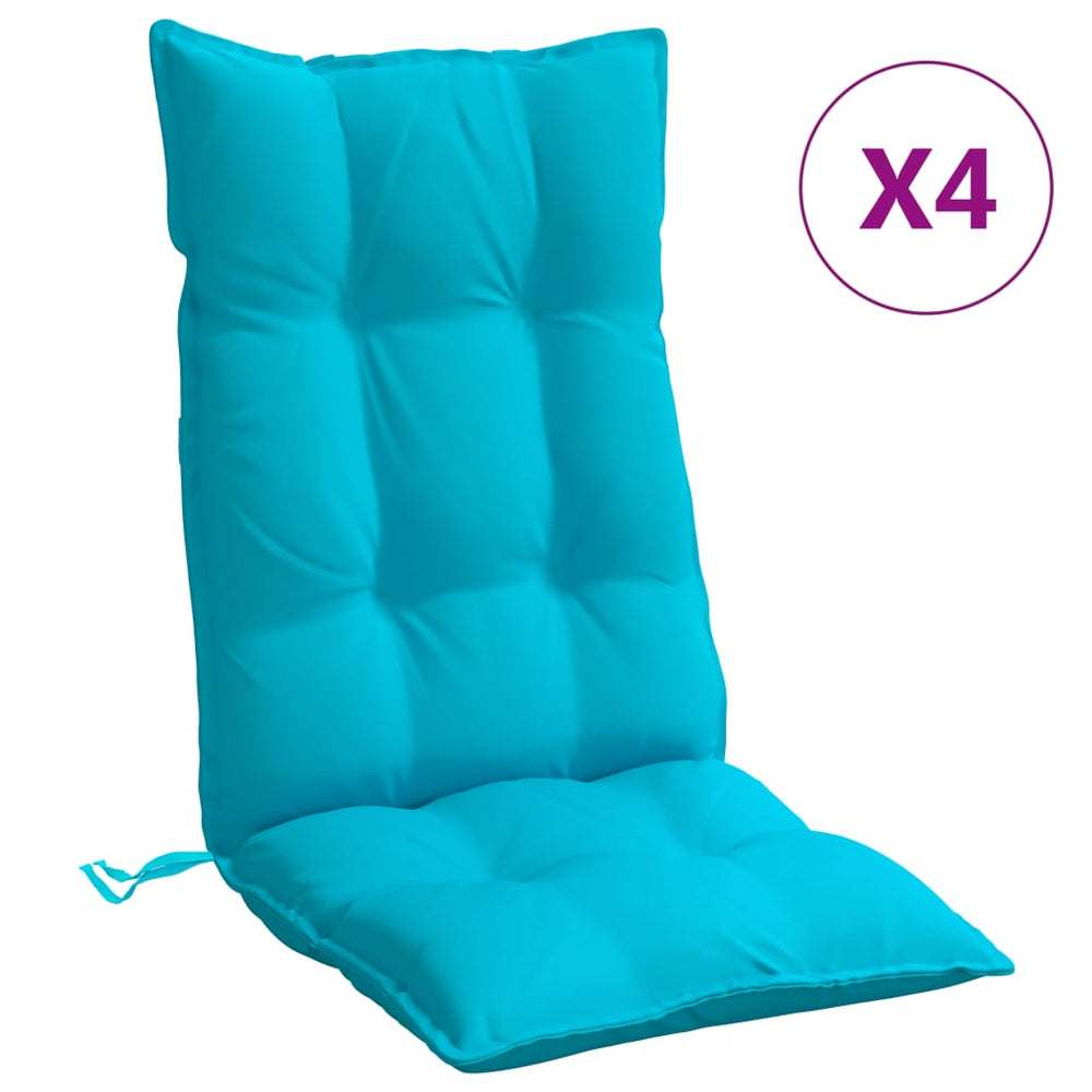 vidaXL High Back Cushion 4 pcs Turquoise Oxford Fabric