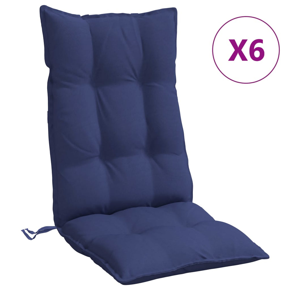 Marineblaue Hochlehner Auflagen, 6er Set