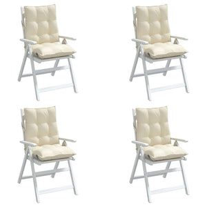 Niedriglehner Auflagen Creme Oxford-Gewebe 4er-Set
