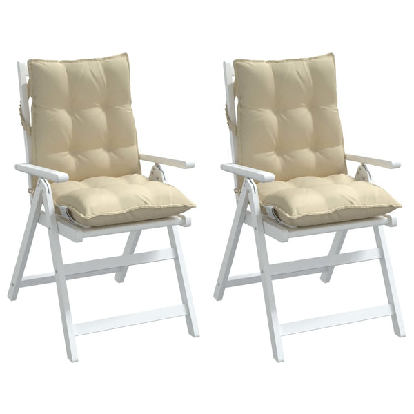 Niedriglehner Auflagen Beige Oxford-Gewebe 2er Set