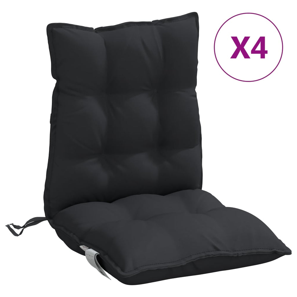 Niedriglehner Auflagen 4er-Set Schwarz Oxford