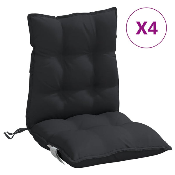 Niedriglehner Auflagen 4er-Set Schwarz Oxford