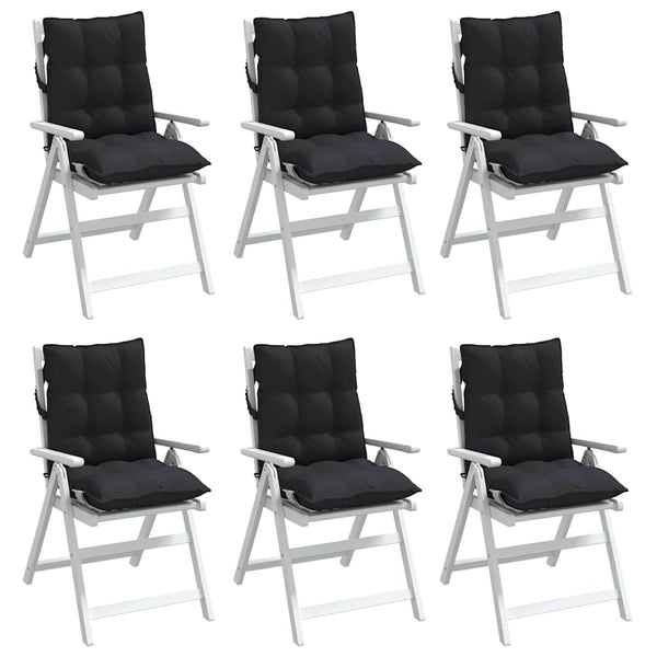 Niedriglehner Auflagen 6er Set Schwarz