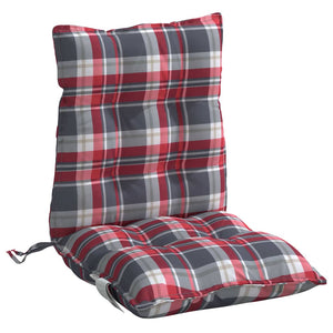 vidaXL Low-Back Cushion Pads 2 pcs. Red Plaid Oxford Fabric