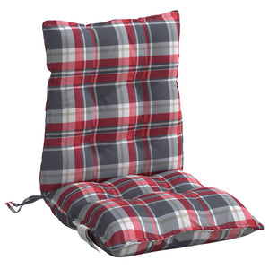 vidaXL Low-back Cushion Pads 4 pcs Red Plaid Oxford Fabric