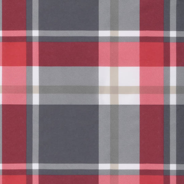vidaXL Low-Back Cushion Pads 6 pcs Red Gingham Oxford Fabric