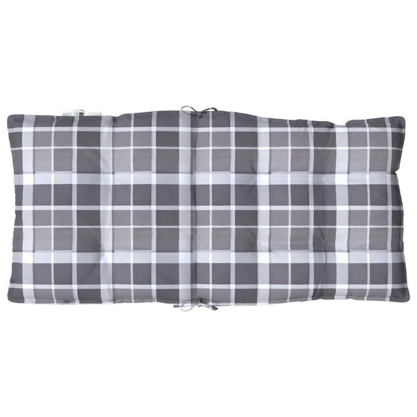 vidaXL Low Back Seat Cushions 2 pcs. Grey Plaid Oxford Fabric