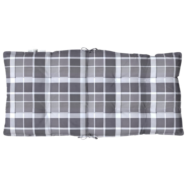 vidaXL Low-Back Cushion Pads 4 pcs Grey Plaid Oxford Fabric