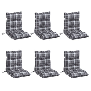 Niedriglehner Auflagen 6er Set Grau Karomuster