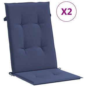 Marineblaue Hochlehner Auflagen, 2er-Set