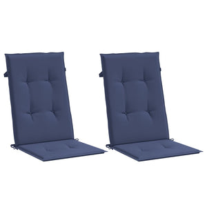 Marineblaue Hochlehner Auflagen, 2er-Set