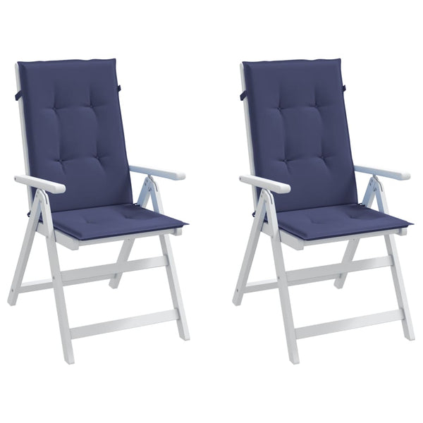Marineblaue Hochlehner Auflagen, 2er-Set