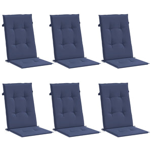 Marineblaue Hochlehner Auflagen, 6er Set