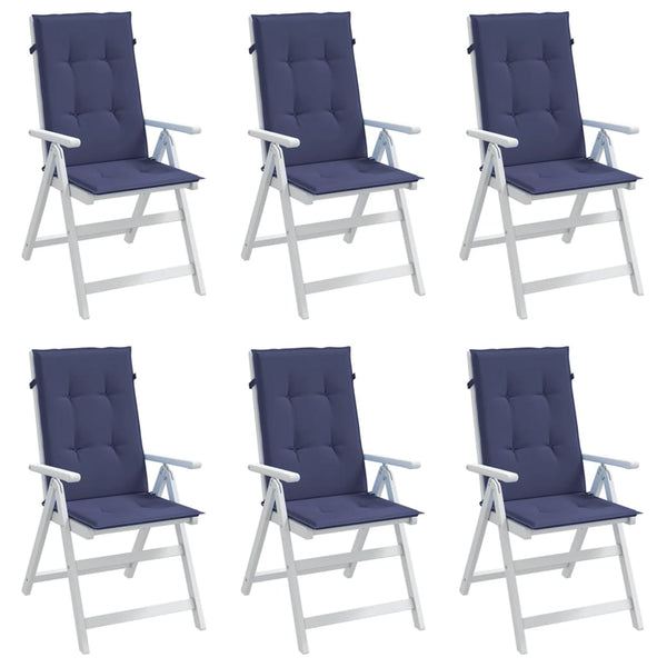 Marineblaue Hochlehner Auflagen, 6er Set