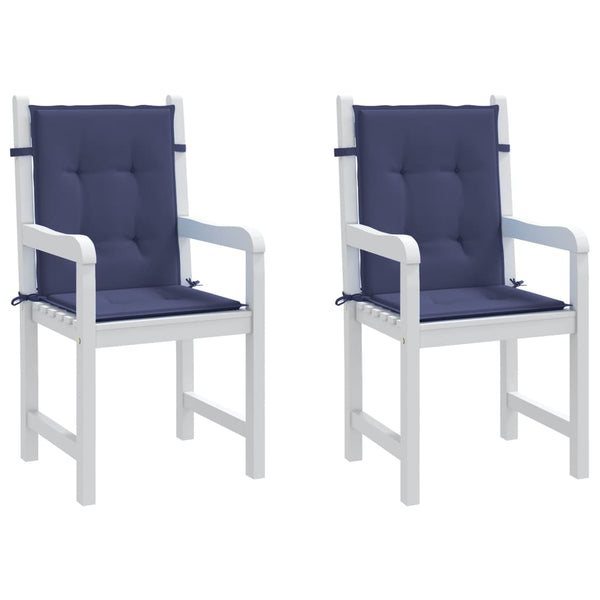 Marineblaue Niedriglehner Auflagen, 2er-Set