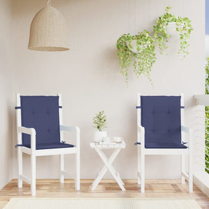 Marineblaue Niedriglehner Auflagen, 2er-Set