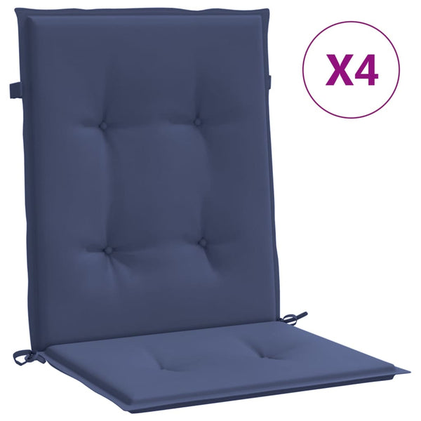 Marineblaue Niedriglehner Auflagen, 4er-Set