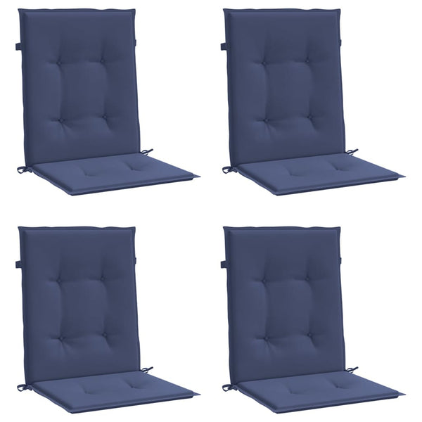 Marineblaue Niedriglehner Auflagen, 4er-Set