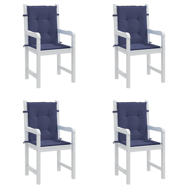 Marineblaue Niedriglehner Auflagen, 4er-Set