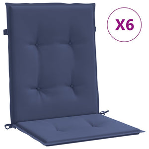 Marineblaue Niedriglehner Auflagen, 6er-Set