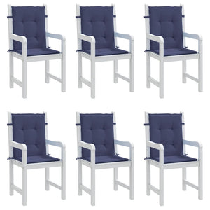 Marineblaue Niedriglehner Auflagen, 6er-Set