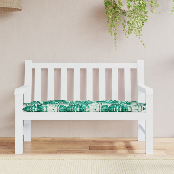 Gartenbank Auflage Blattmuster 120x50 cm