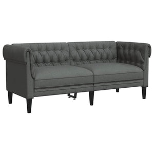 vidaXL Chesterfield 2-Seater Sofa Dark Grey Fabric