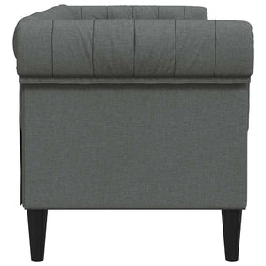 vidaXL Chesterfield 2-Seater Sofa Dark Grey Fabric