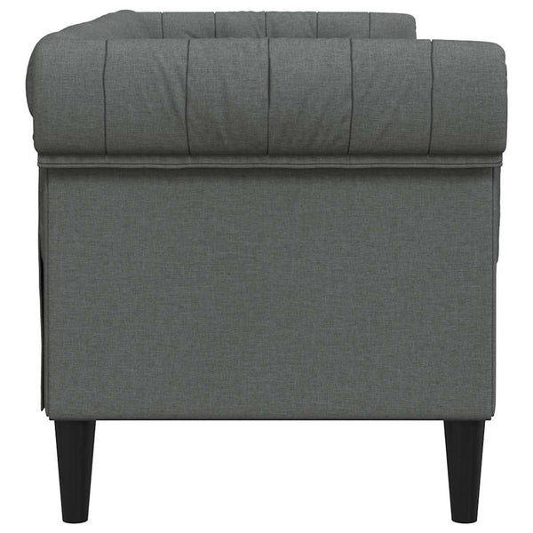 vidaXL Chesterfield 2-Seater Sofa Dark Grey Fabric