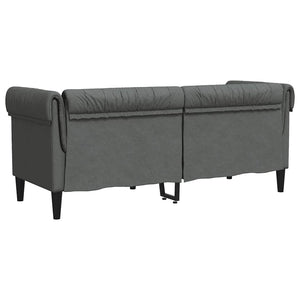 vidaXL Chesterfield 2-Seater Sofa Dark Grey Fabric
