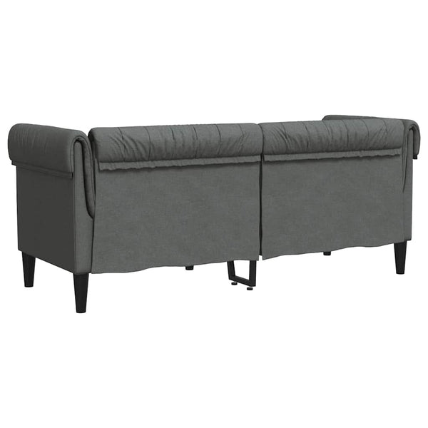 vidaXL Chesterfield 2-Seater Sofa Dark Grey Fabric