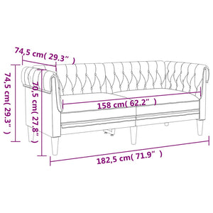 vidaXL Chesterfield 2-Seater Sofa Dark Grey Fabric