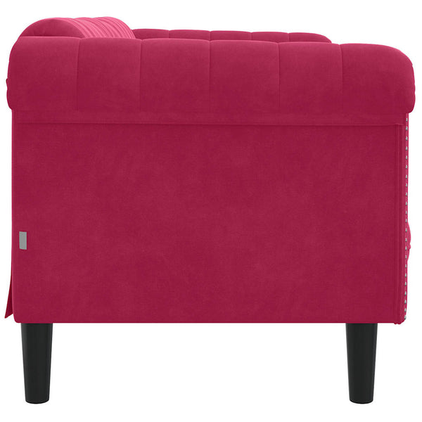 vidaXL 2-Seater Sofa Wine Red Velvet