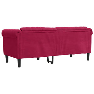 vidaXL 2-Seater Sofa Wine Red Velvet