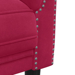 vidaXL 2-Seater Sofa Wine Red Velvet