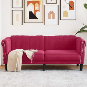 vidaXL 2-Seater Sofa Wine Red Velvet