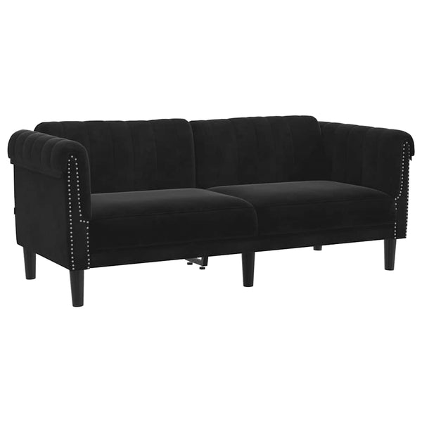 vidaXL 2-Seater Sofa Black Velvet