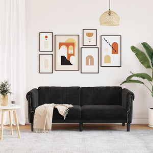 vidaXL 2-Seater Sofa Black Velvet