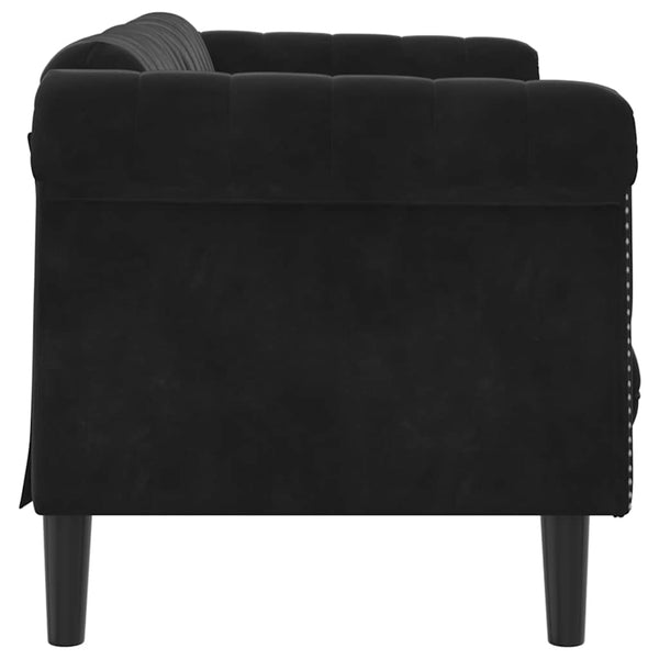 vidaXL 2-Seater Sofa Black Velvet