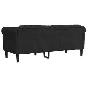 vidaXL 2-Seater Sofa Black Velvet