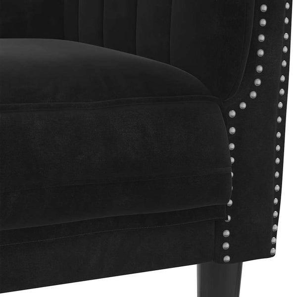 vidaXL 2-Seater Sofa Black Velvet