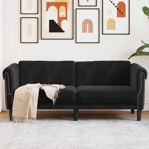 vidaXL 2-Seater Sofa Black Velvet