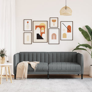 2-Sitzer Sofa Dunkelgrau Stoff