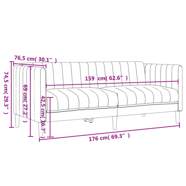 2-Sitzer Sofa Dunkelgrau Stoff