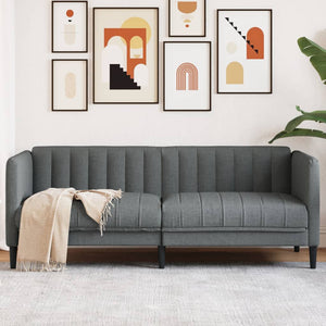 2-Sitzer Sofa Dunkelgrau Stoff